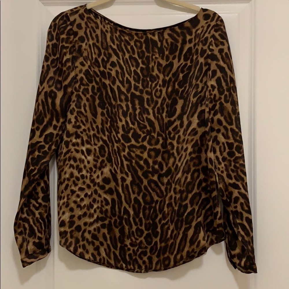 LAUREN- Ralph Lauren Silk Leopard Blouse-Size 6